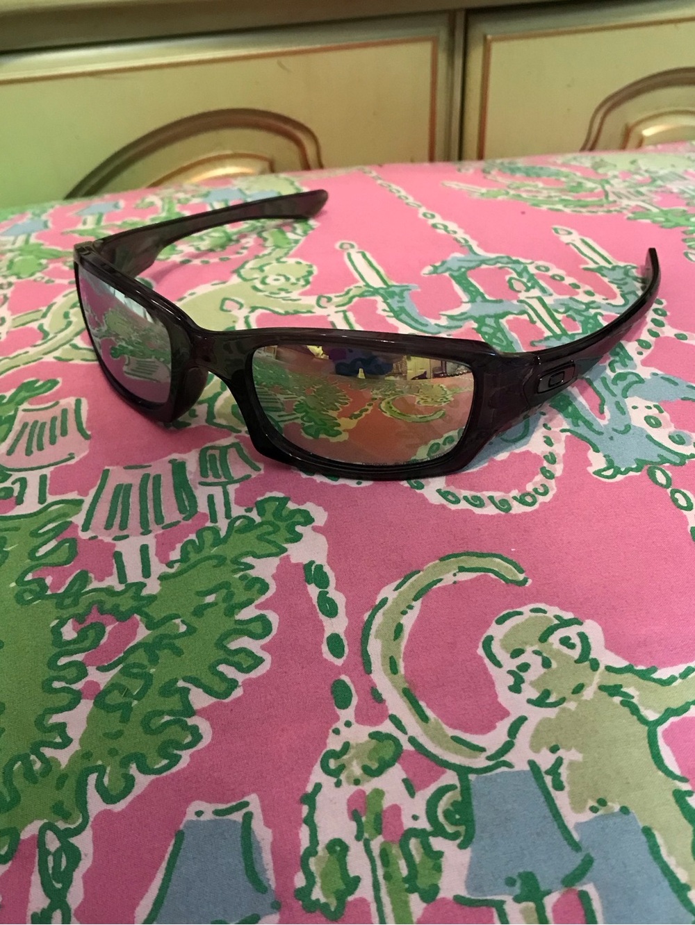 Oakley polarized Fives Squared Sunglasses with yellow lens 03-441